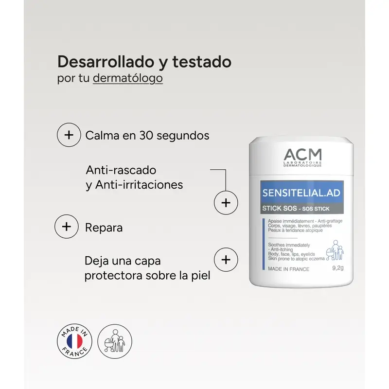 Acm Laboratoires Sensitelial.Ad Sos Soothing Stick, 9,2 grams - Image 8