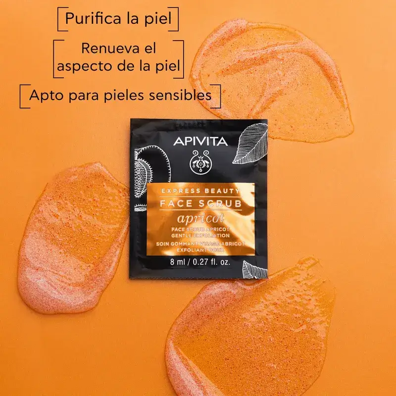 Apivita Express Beauty Apricot Exfoliating Scrub, 2x8 ml - Image 2