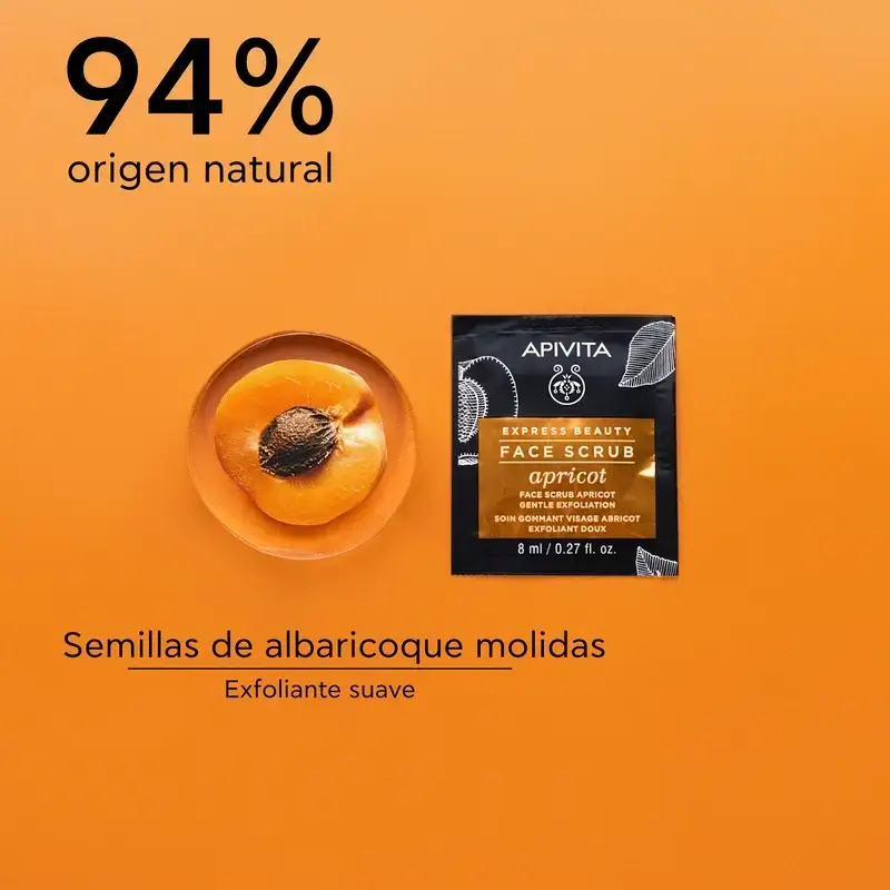 Apivita Express Beauty Apricot Exfoliating Scrub, 2x8 ml - Image 3
