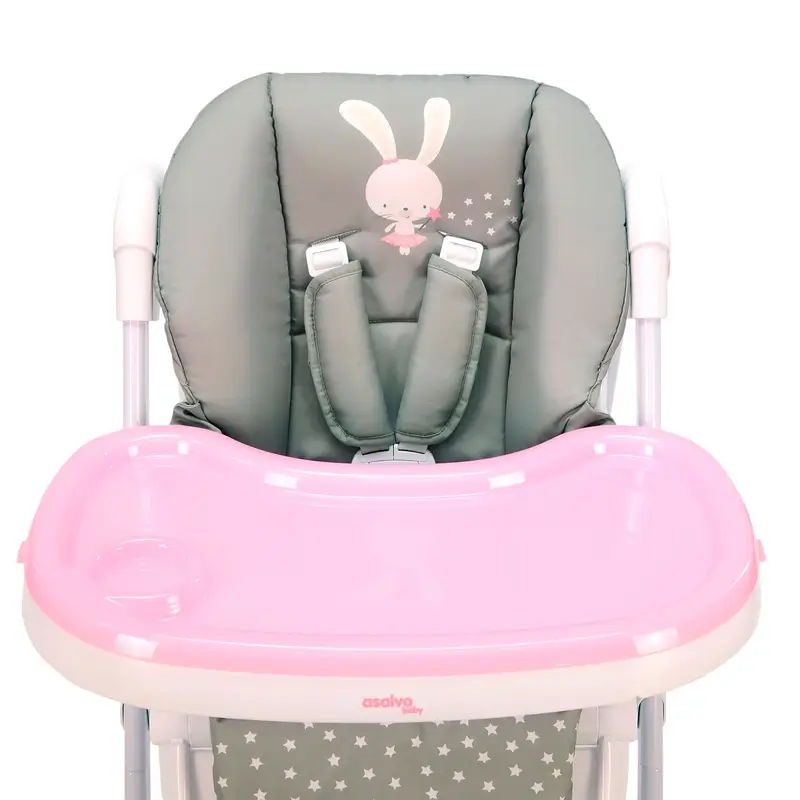 Asalvo Pink Bunny Highchair With Wheels - Image 11