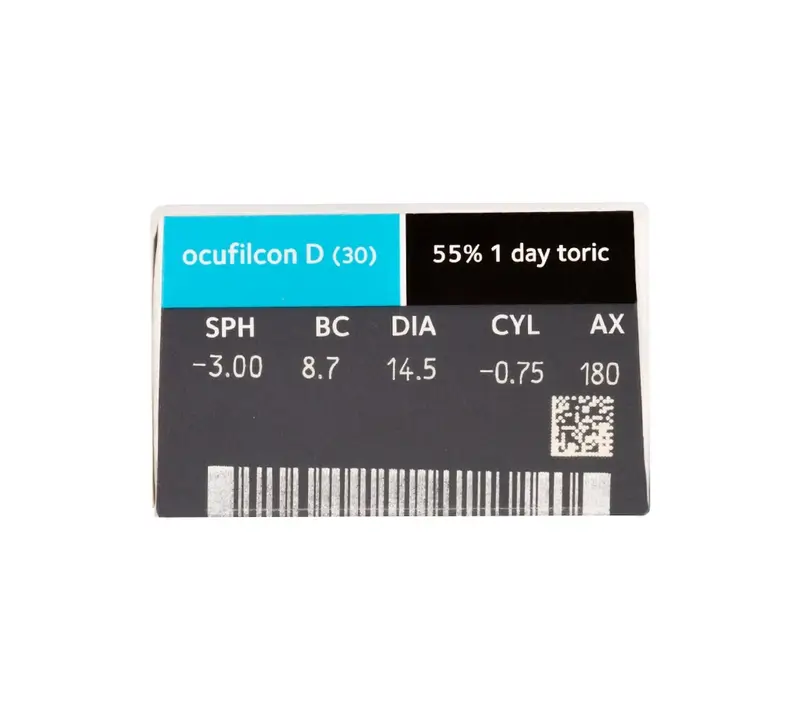 Biomedics 1 Day Daily Toric Lenses , 30 units - -2.25, -0.75, 90, 8.7, 14.50 - Image 2
