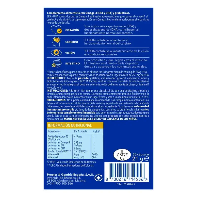 Bion3 Omega-3 With Probiotics, 30 capsules - Image 3