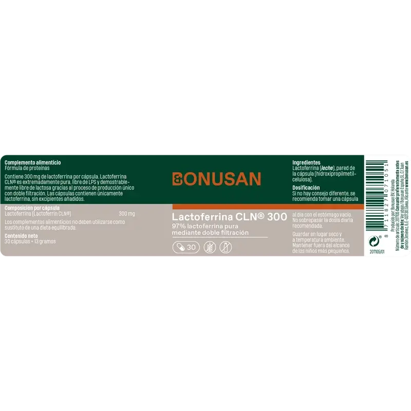 Bonusan Lactoferrin Cln® 300, 30 capsules - Image 2