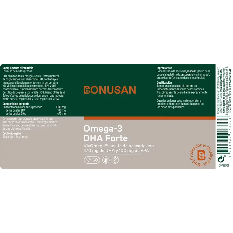 Bonusan Omega-3 Dha Forte, 60 pearls - Image 2