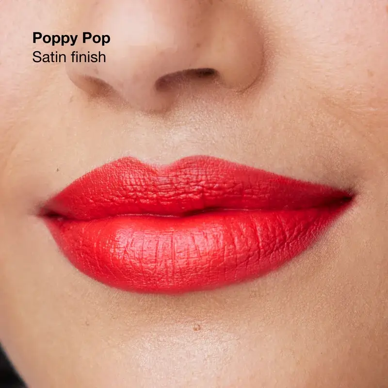 Clinique Pop Longwear Satin Poppy Pop Lipstick, 3.9 grams - Image 3