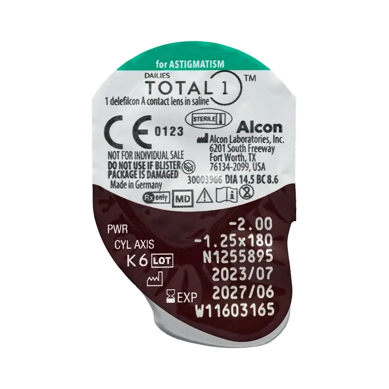 Dailies Total1 Daily Toric Lenses , 30 units - -1.00, -0.75, 90, 8.6, 14.50 - Image 6