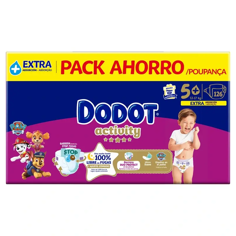 Dodot Activity Size 5+, 12kg-17kg, 126 Nappies - Image 3