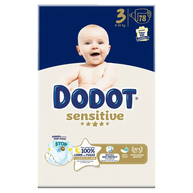 Dodot Sensitive Size 3, 6kg-10kg, 78 Nappies - Image 2