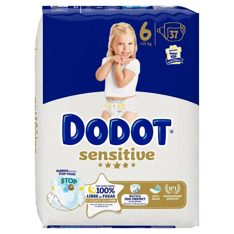 Dodot Sensitive Size 6, >13kg, 37 Nappies - Image 2