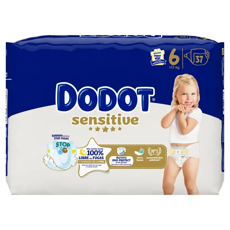 Dodot Sensitive Size 6, >13kg, 37 Nappies - Image 3