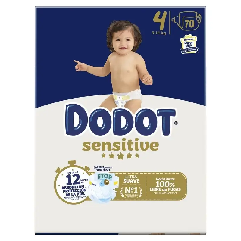 Dodot Sensitive Box Size 4, 2x70 Nappies - Image 2