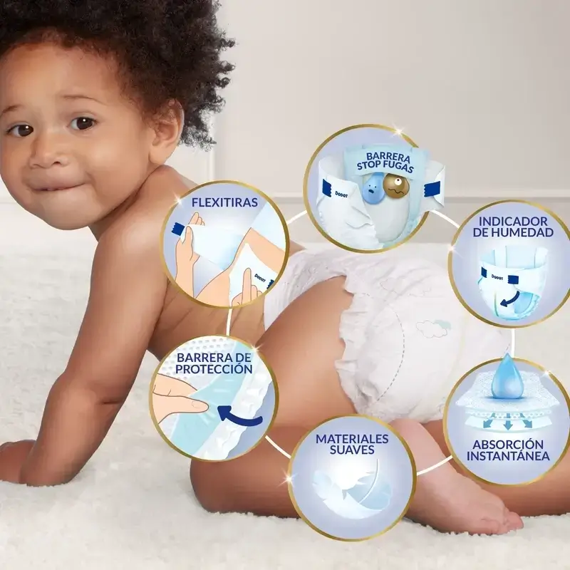 Dodot Sensitive Extra Jumbo Nappy Size 3+, Pack 2 x 56 Nappies - Image 6