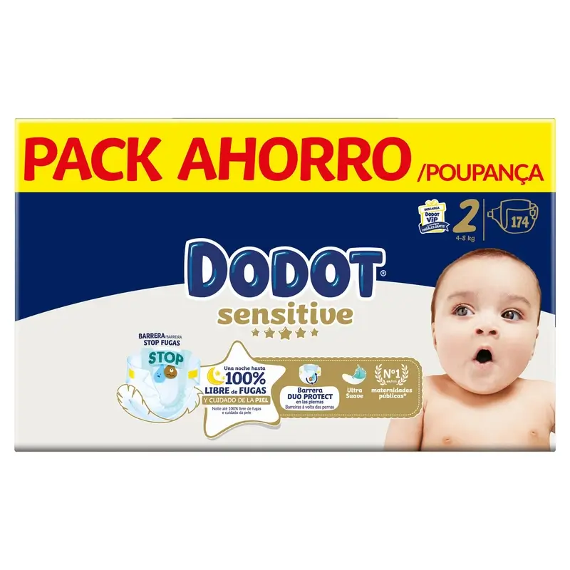 Dodot Sensitive Size 2, Nappies, 4Kg-8Kg , 174 pcs - Image 2