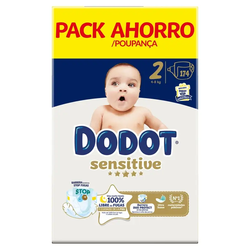 Dodot Sensitive Size 2, Nappies, 4Kg-8Kg , 174 pcs - Image 4