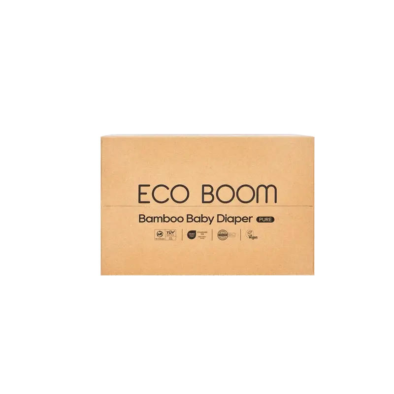 ECO BOOM PURE 100% natural bamboo nappies - Size 0/NB (1-3 kg) - 80 pcs. - Image 2