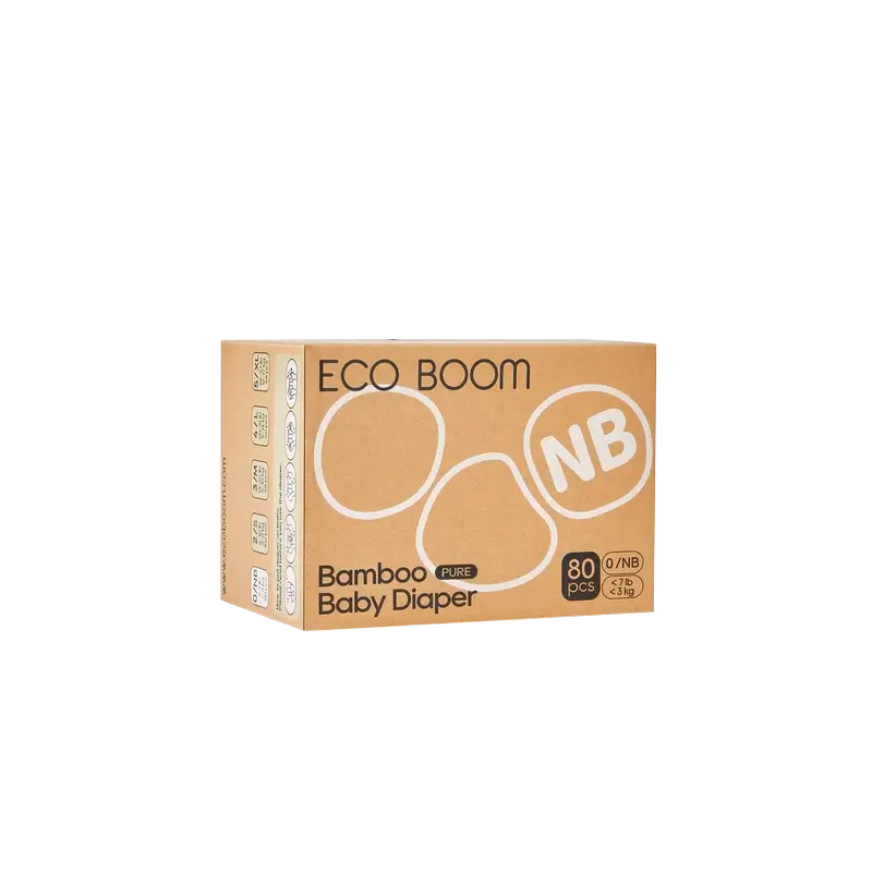 ECO BOOM PURE 100% natural bamboo nappies - Size 0/NB (1-3 kg) - 80 pcs. - Image 3