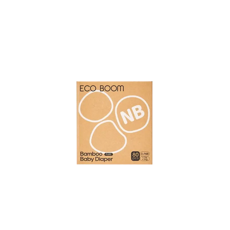 ECO BOOM PURE 100% natural bamboo nappies - Size 0/NB (1-3 kg) - 80 pcs. - Image 4