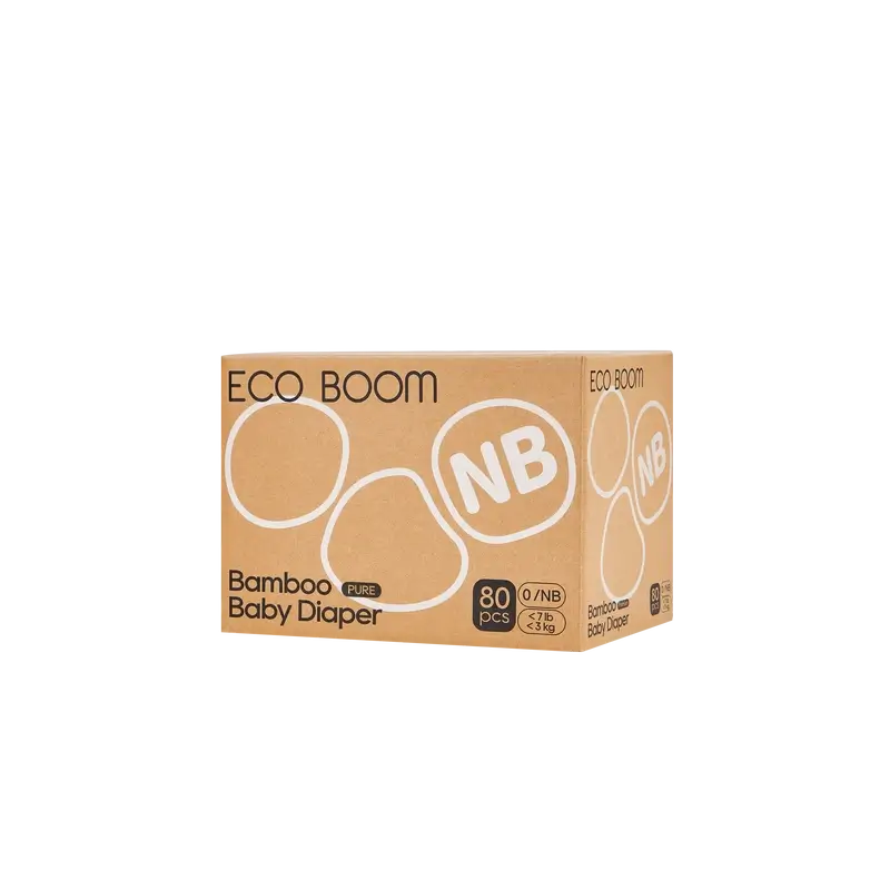 ECO BOOM PURE 100% natural bamboo nappies - Size 0/NB (1-3 kg) - 80 pcs. - Image 5