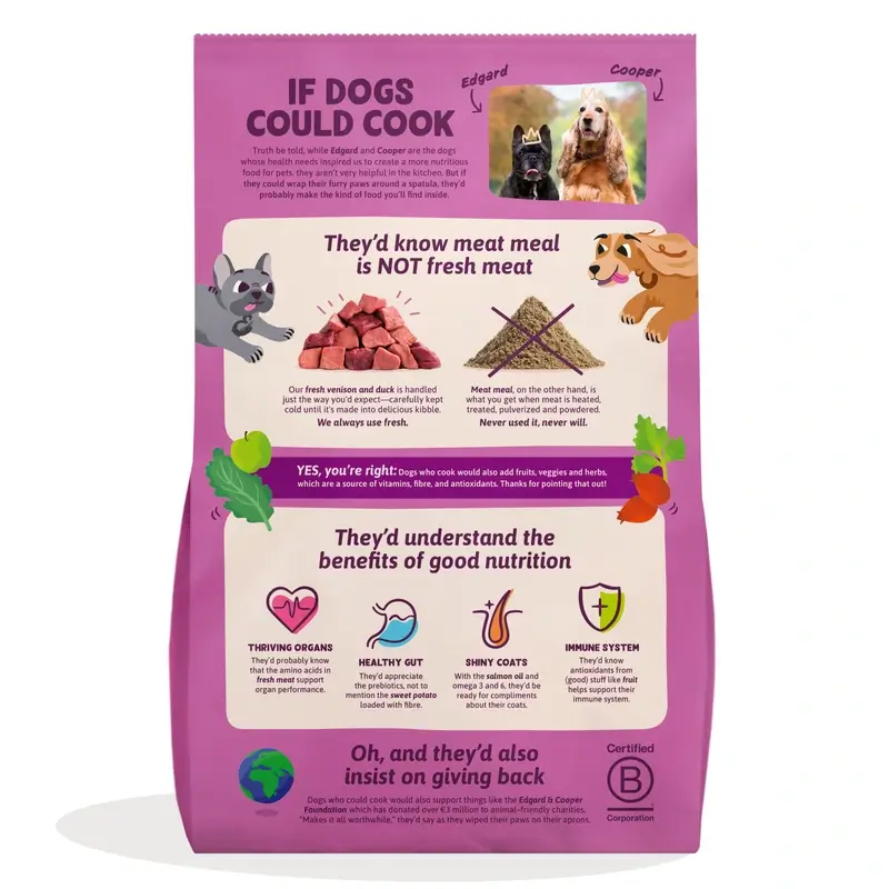 Edgard & Cooper Miniature Adult Dog Food With Fresh Venison & Duck , 3 kg - Image 2