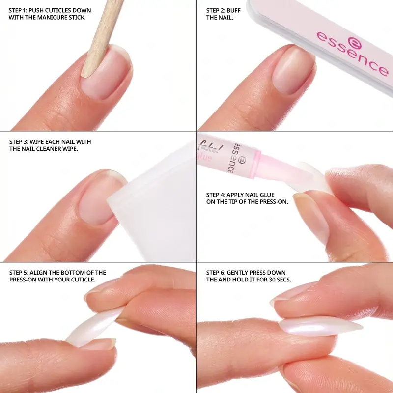 Essence Manicure Set With False Nails What The Fake! Press-On Nails 02 , 28 pieces - Image 4