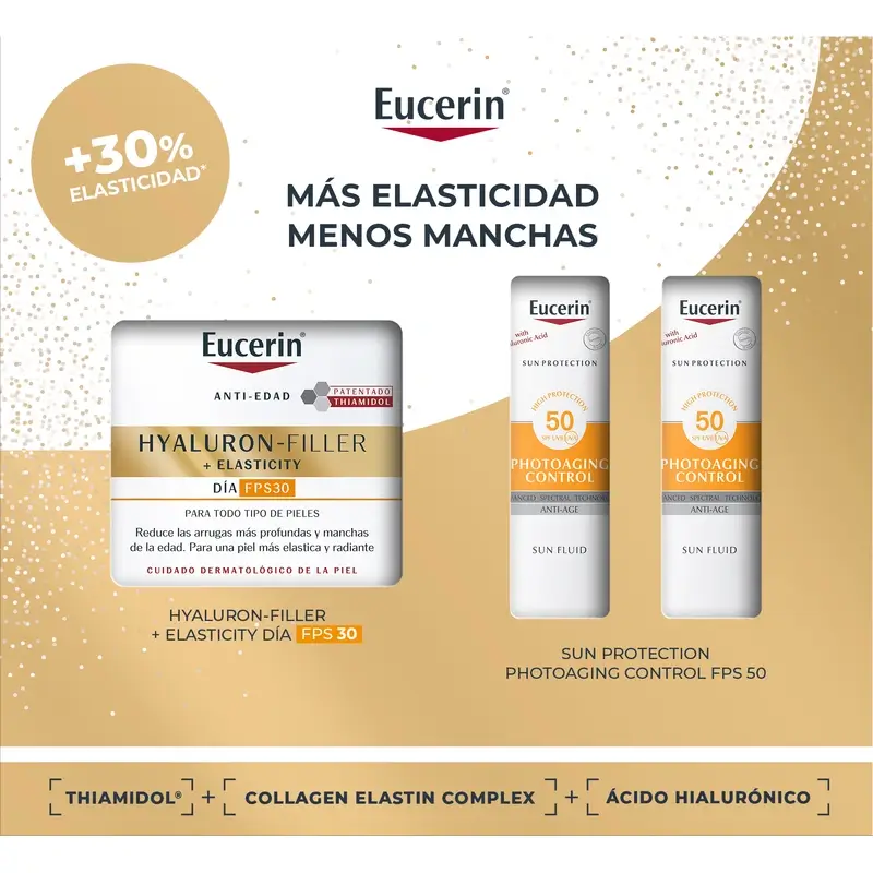 Eucerin Anti-Ageing Pack Hyaluron-Filler Elasticity Day Fps 30 50Ml + 2 Minis Photoaging Control Fps 50+ 2X5Ml - Image 3