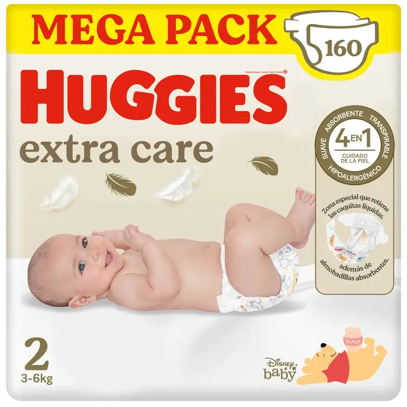 Huggies Extra Care Size 2 (4-6 Kg) Disney Baby Diaper, 160 Pcs. - Image 2