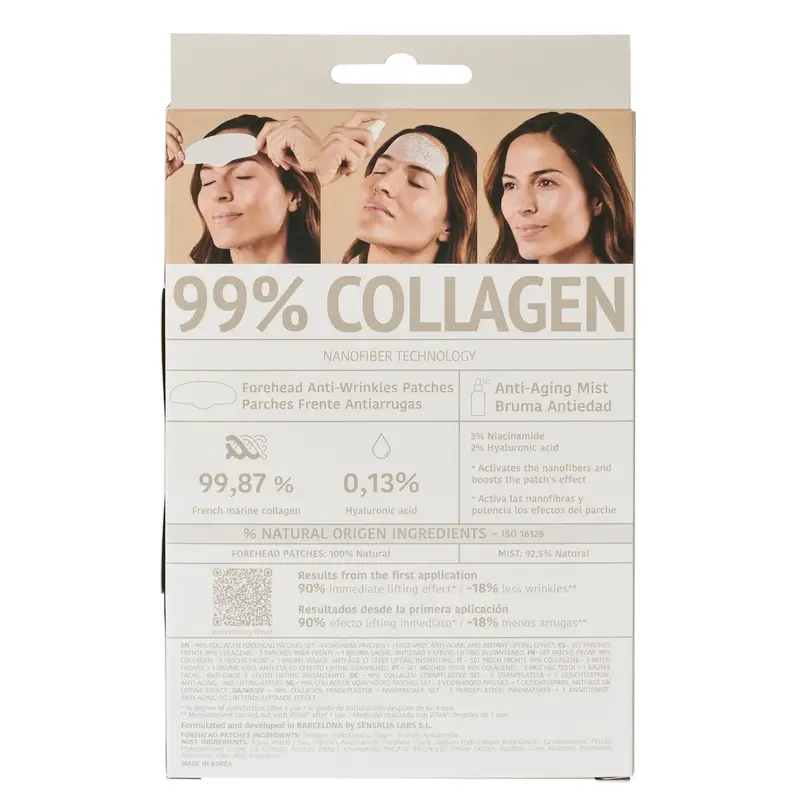 Iroha Nature Forehead Patches 99% Collagen (3 pcs + 1 Mist) , 3 pairs - Image 2