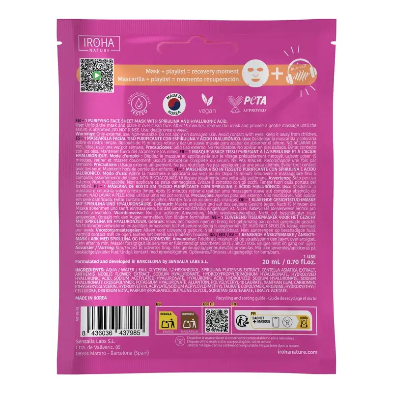 Iroha Nature Purifying & Soothing Post Workout Face Mask , 1 unit - Image 2
