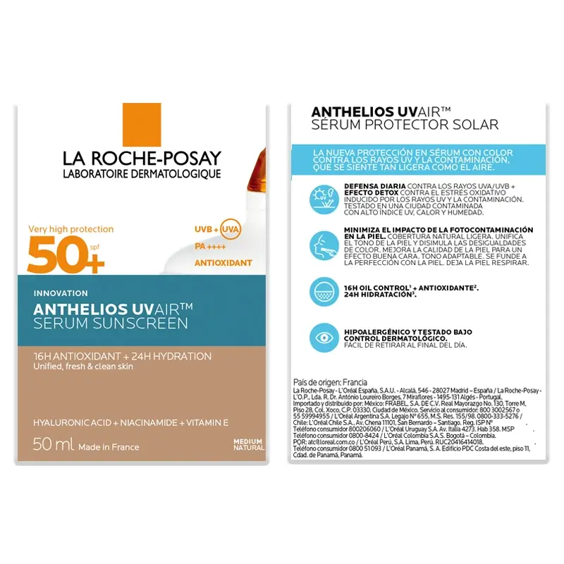La Roche Posay Anthelios Uvair Sun Serum Spf50+ Tinted Medium , 50 ml - Image 3