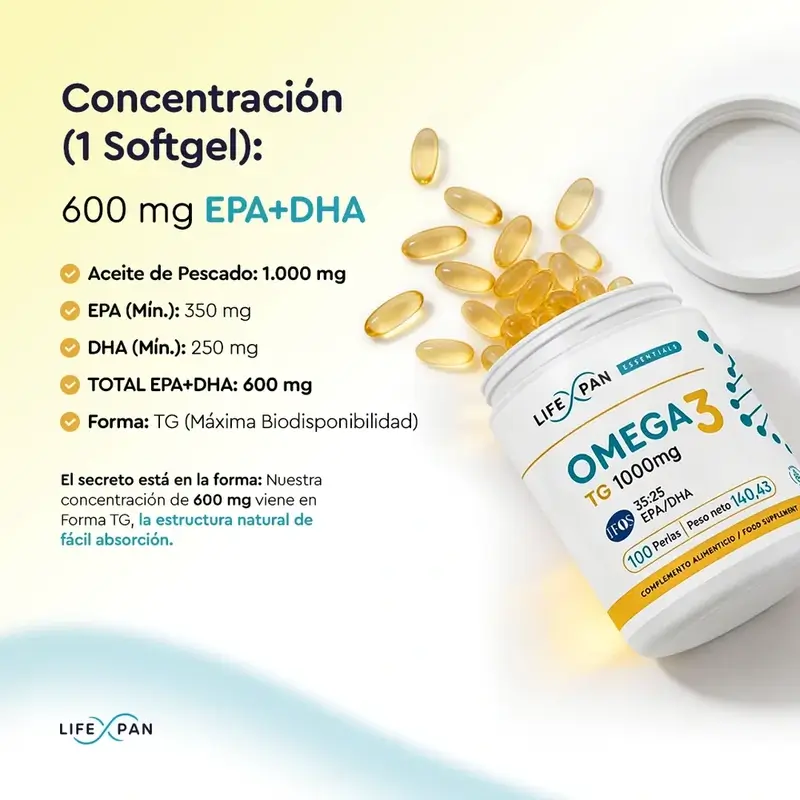 Lifexpan Omega 3 Ultra Pure Ifos 1000 Mg , 100 capsules - Image 5