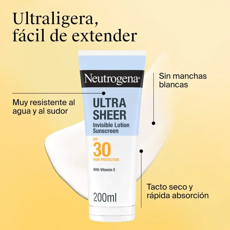 Neutrogena Ultra Sheer Invisible Moisturising Lotion Spf30, 200 ml - Image 3