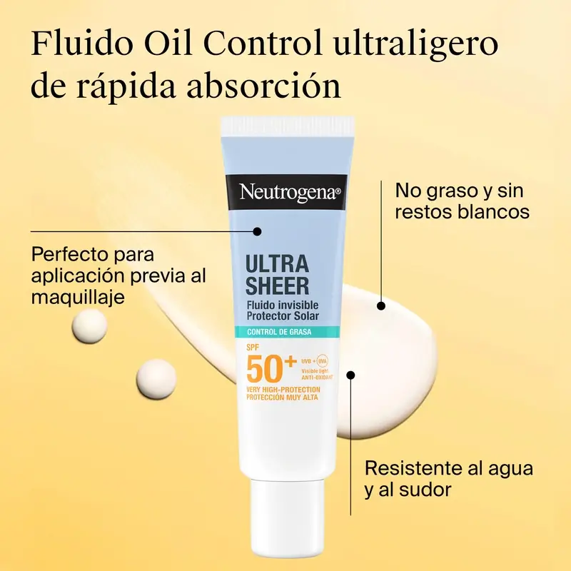 Neutrogena Ultra Sheer Invisible Oil Control Fluid Spf50+, 50 ml - Image 3