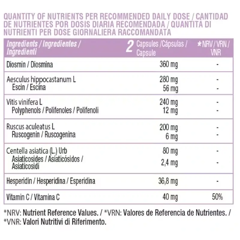 Nutralie Circulatory Complex With Diosmin + Hesperidin, 60 capsules - Image 6