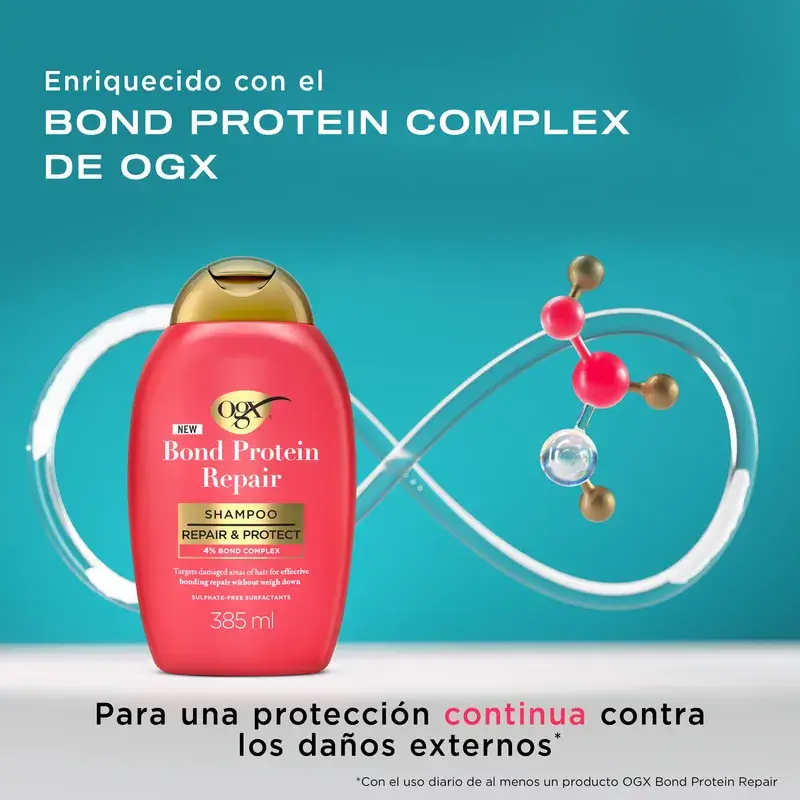 Ogx Bond Repair Shampoo, Repairing Shampoo, Sulfate-Free Hair Repair Shampoo, 385 Ml - Image 4
