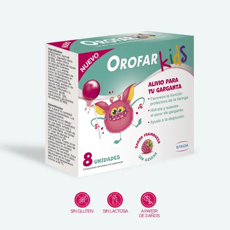 Orofar Kids Sugar Free Raspberry Throat Itch Lollipops , 8 lollipops - Image 2