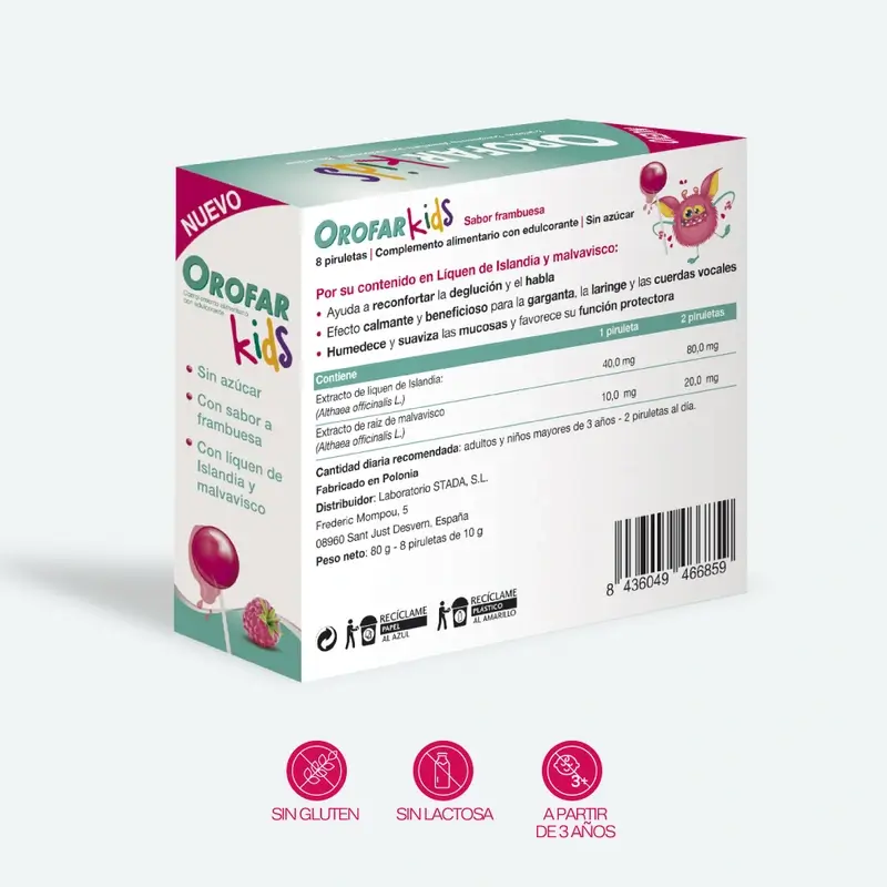 Orofar Kids Sugar Free Raspberry Throat Itch Lollipops , 8 lollipops - Image 3