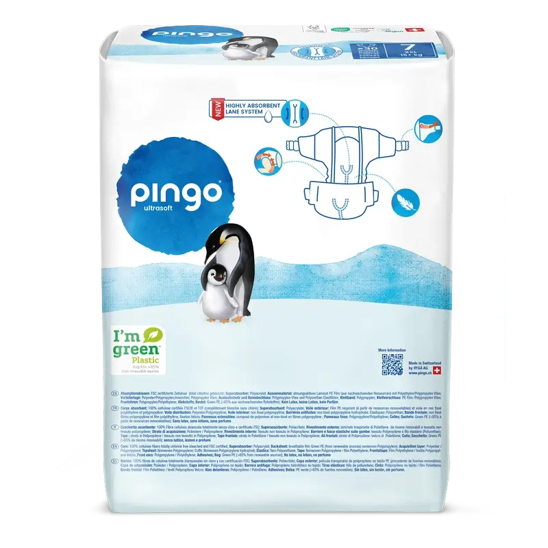 Pingo Ecological Nappies Size 7 (+15 Kg), 30 units - Image 2