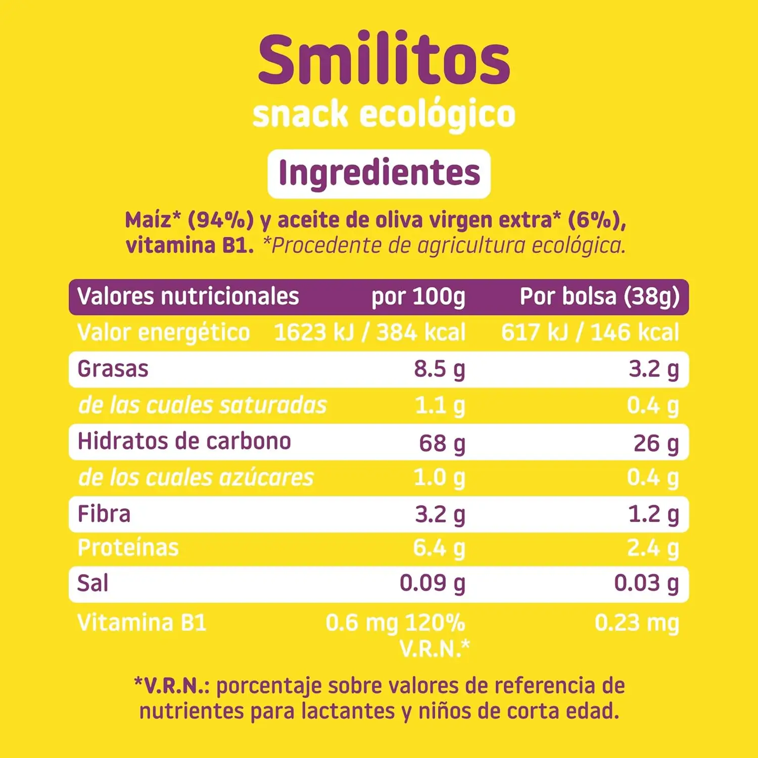 Smileat Smilitos Organic Corn Worms, 38 grams - Image 2