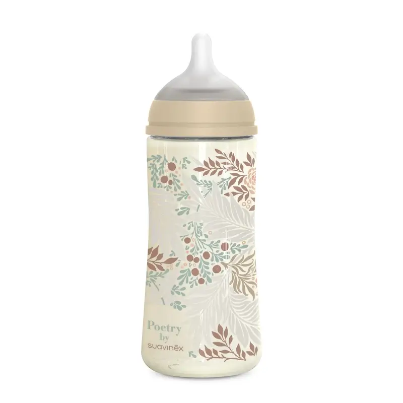 Suavinex Feeding Bottle 360 Ml, Dense Flow (L), +6 Months, Poetry Beige - Image 2