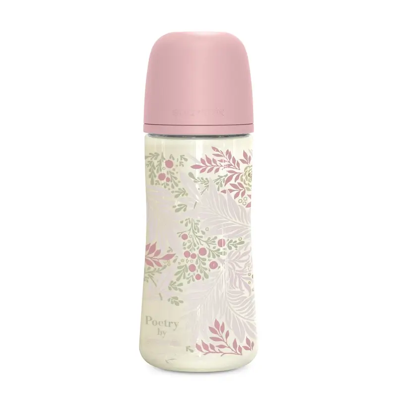 Suavinex Baby Bottle 360 Ml, Dense Flow (L), +6 Months, Poetry Pink