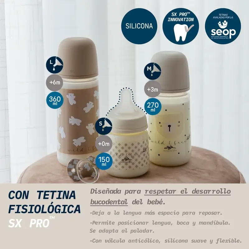 Suavinex Baby Bottles and Soother Gift Set Pink +0M Wild&Free Beige - Image 3