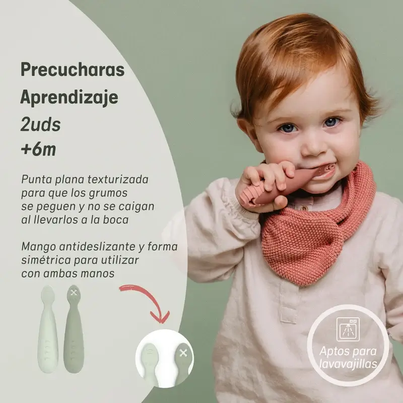 Suavinex Pack 2 Silicone Spoons, +6 Months, Green - Image 5