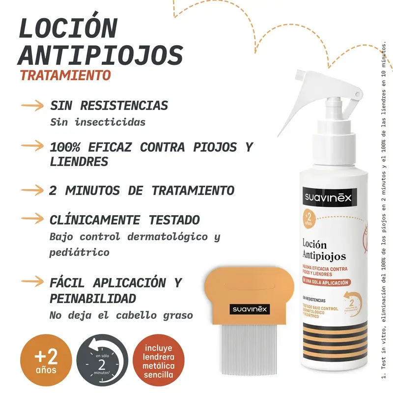Suavinex Pack Anti-lice Lotion 125 Ml + Protective Shampoo 250 Ml + Lice Repellent, +2 Years old - Image 3