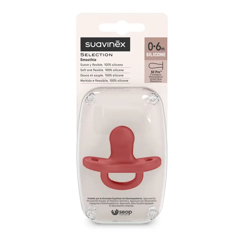 Suavinex Pacifier All Silicone Physiological Sx Pro, 0/6 Months, Chili Pepper - Image 3