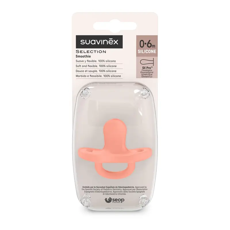 Suavinex Pacifier All Silicone Sx Pro, 0/6 Months, Peach Pink - Image 3