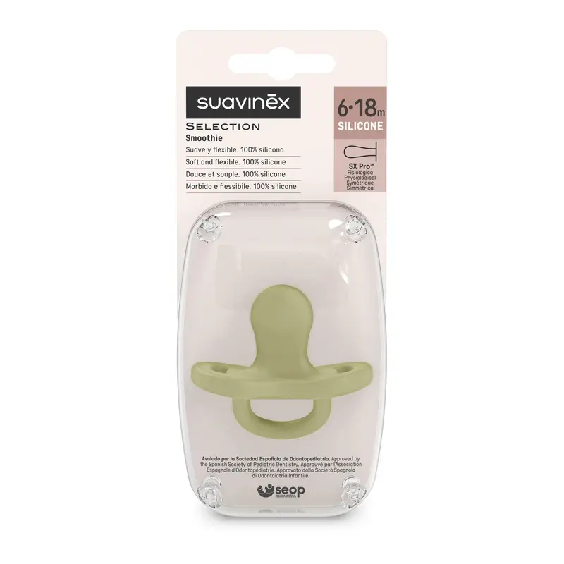Suavinex Pacifier All Silicone Physiological Sx Pro, 6/18 Months, Turtle Green - Image 3