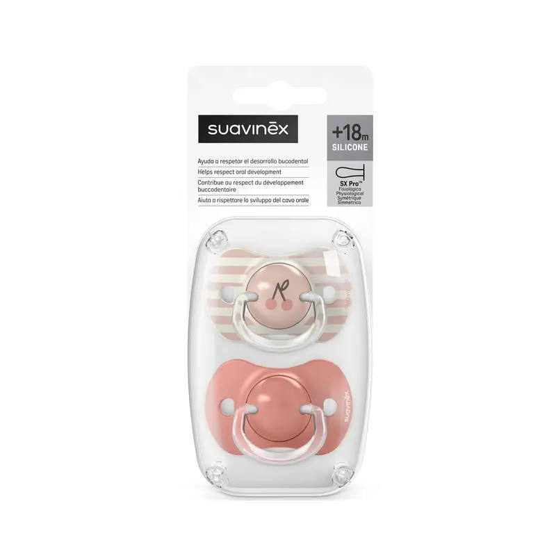 Suavinex Pacifiers Sx Pro Teat +18 Months Birdies Pink, 2 units