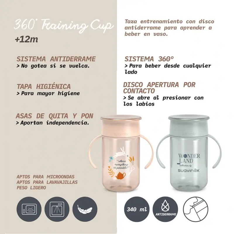 Suavinex 360 Non-Spill Cup 340 Ml, +12 Months, Wonderland Green - Image 4