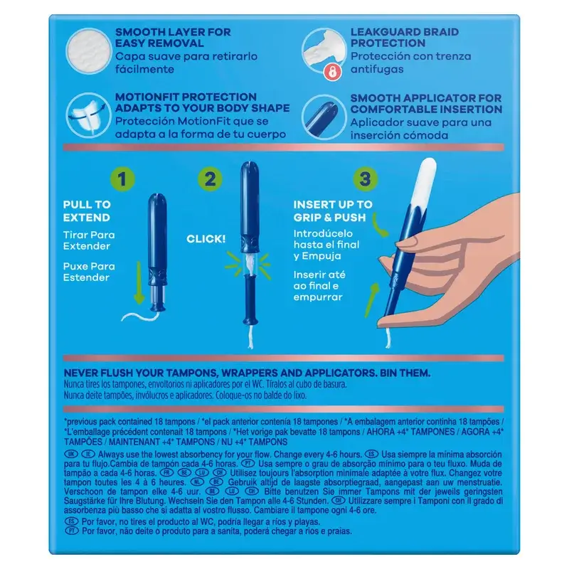 Tampax Pearl Compak Super Tampons With Applicator, 20 Units - Image 3