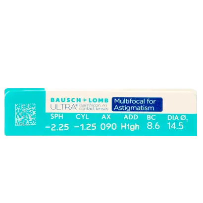 Ultra Multifocal Lenses For Astigmatism Monthly , 6 units - -0.75, -2.25, 70, 8.6, High, 14.50 - Image 3